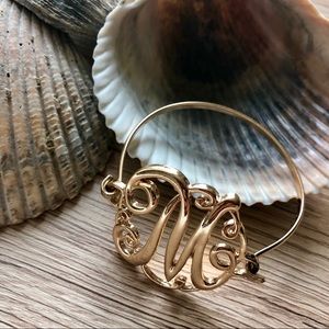 Gold monogram cuff bracelet “M”